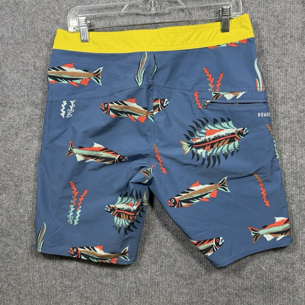 Roark Passage Series Fish Print Board Shorts Men's Size 30 Swim Trunks Blue - Picture 6 of 8